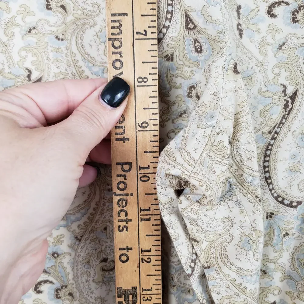 Pottery Barn Size S Pajama Set Beige Paisley Neutral Rustic Timeless‎ Loungewear